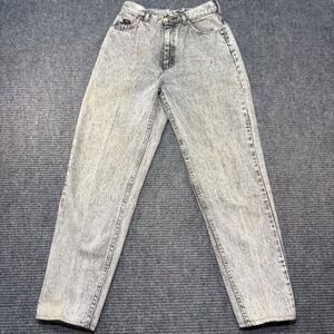 Vintage Lee Acid Wash Gray High Waisted Mom Jeans Tapered Leg 8 Med